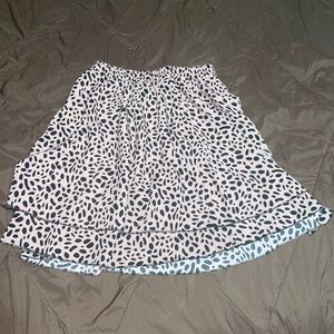 SHEIN Pink and Black Patterned A-Line Skirt